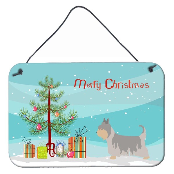 Carolines Treasures Australian Silky Terrier Christmas Wall or Door Hanging Prints - BB8469DS812