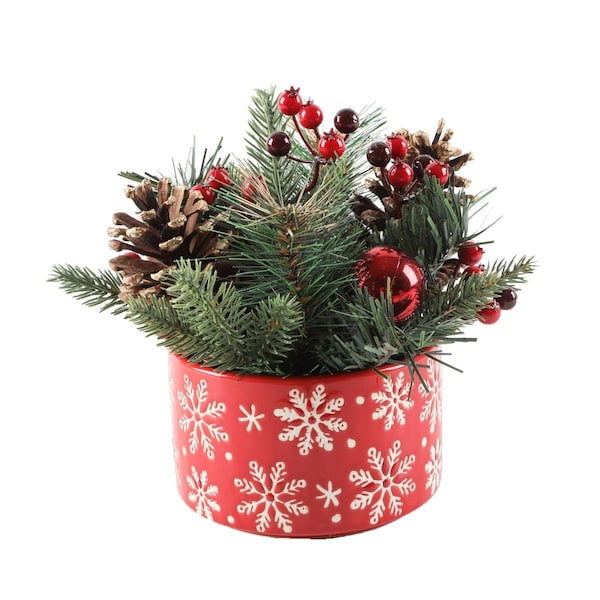 Espectaculo Xmas Mix in 5' Red Snowfrakes Ceramic - ES3489981
