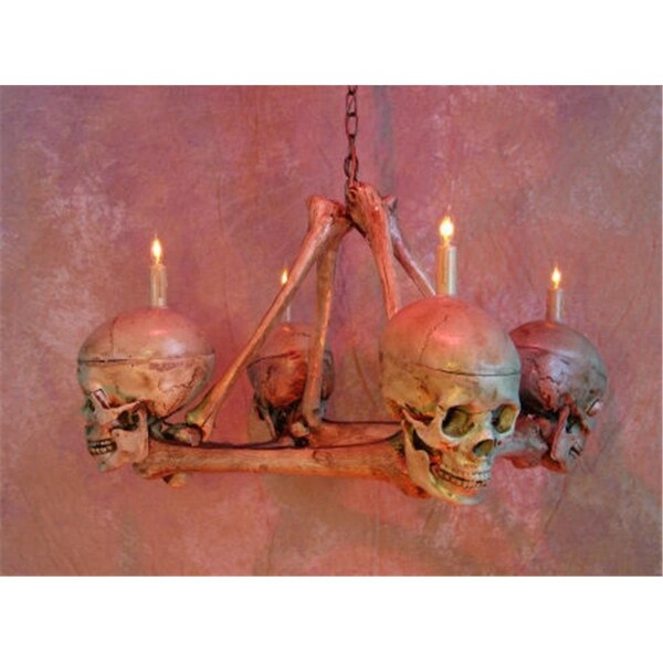 Perfectpretend Chandelier Skull-Bone  4 Life-Size Skulls on Femur Frame - PE1413086