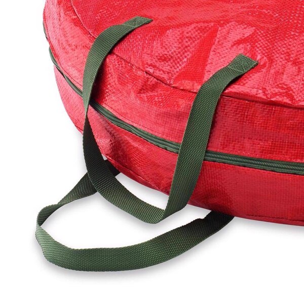 Whitmor Whitmor Black/Red Wreath Storage Bag 17  H X 8 in. W X 1.8 in. D - 6129-5349