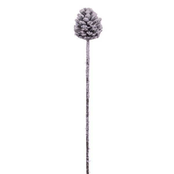 Vickerman 27 in. Glitter Snow Pinecone Spray, Brown - 4 per Bag - FNT220527
