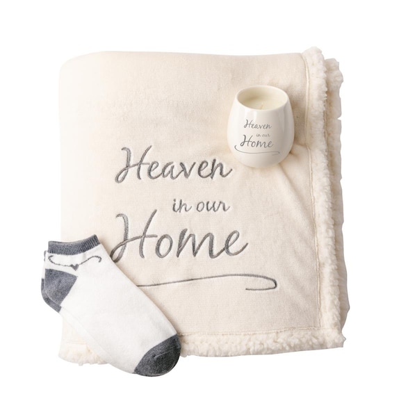 Pavilion Heaven in Our Home Blanket Candle & Sock Boxed Gift Set - 211655