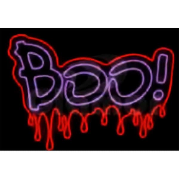 Queens Of Christmas 3 ft. BOO Halloween Sign Purple & Orange - WL-MTNF-HWN-WD-BOO-03