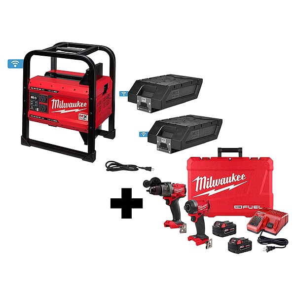 Milwaukee Tool MX POWER SUPPLY KIT w M18 2-Tool Kit - MXF002-2XC, 3697-22