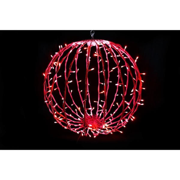 Queens Of Christmas 20 in. LED Sphere Lights, Red - 200 Count - S-200SPH-RE-20