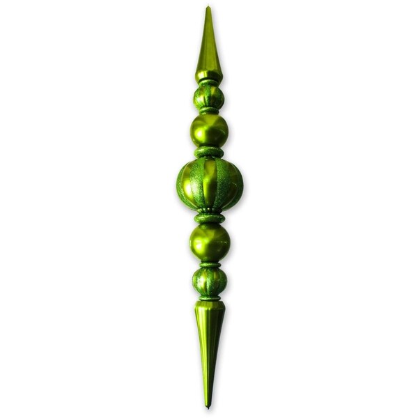 Queens Of Christmas Giant Shatterproof Finial Ornament, Lime Green - ORN-OVS-100-LG