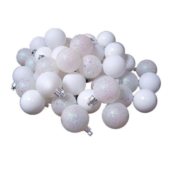 Northlight Seasonal Northlight Seasonal 31752965 Shatterproof Winter White 4-Finish Christmas Ball Ornaments - 31752965