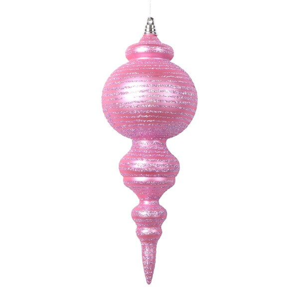Vickerman 10 in. Matte Cone Ornament, Pink - 2 per Bag - MT224579