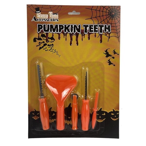 Santas Forest Pumpkin Carving Kit, Plastic, Orange, Indoor, Outdoor - 19913