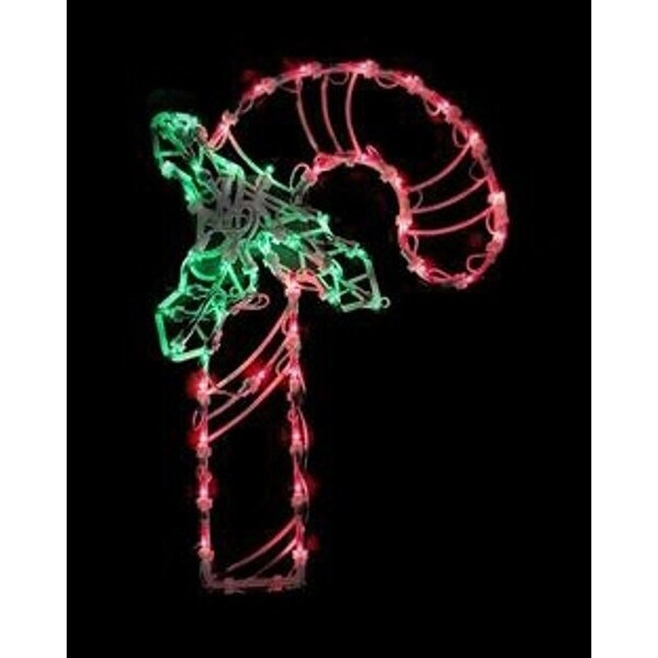 Santas Forest PreLit Christmas Candy Cane Dcor, 16 in L, LED Bulb - 60309