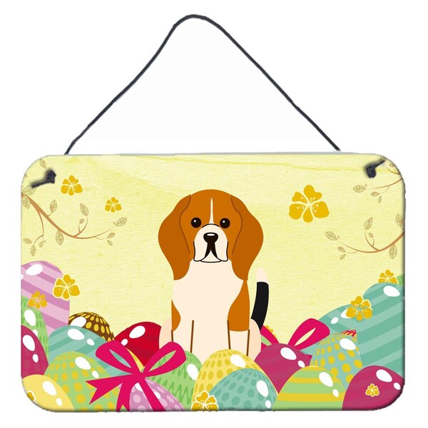 Carolines Treasures Easter Eggs Beagle Tricolor Wall or Door Hanging Prints - BB6040DS812