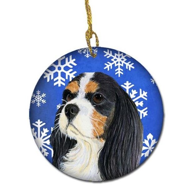 Carolines Treasures Carolines Treasures LH9279-CO1 Cavalier Spaniel Winter Snowflake Holiday Ceramic Ornament - LH9279-CO1