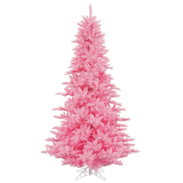 Vickerman Pink Fir Dura-Lit Christmas Tree with Pink LED Lights, 4.5 ft. x 34 in. - K163746LED