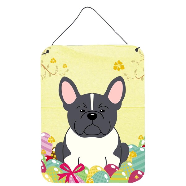 Carolines Treasures Easter Eggs French Bulldog Black White Wall or Door Hanging Prints - BB6012DS1216