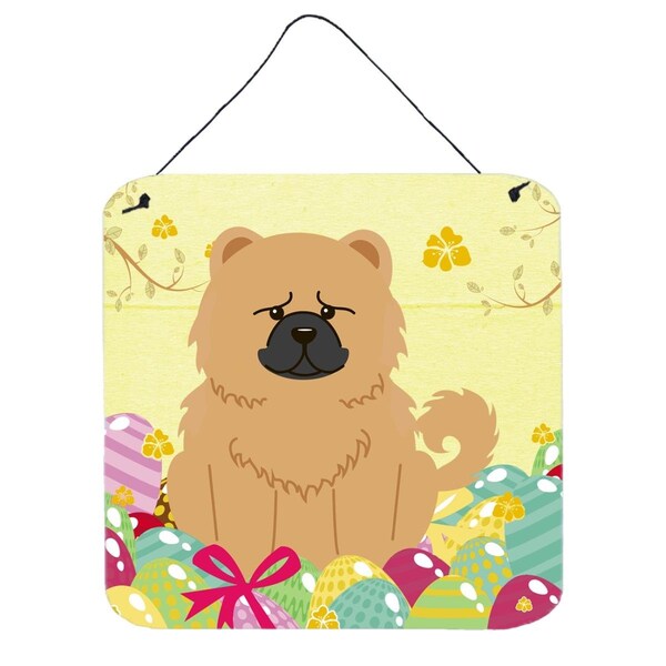 Carolines Treasures Easter Eggs Chow Chow Cream Wall or Door Hanging Prints - BB6144DS66