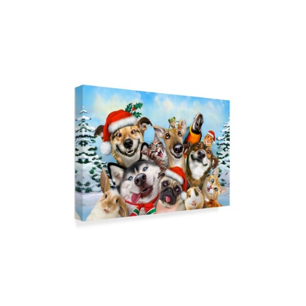 Trademark Fine Art Howard Robinson 'Goofy Christmas Dogs' Canvas Art, 22x32 - ALI23991-C2232GG