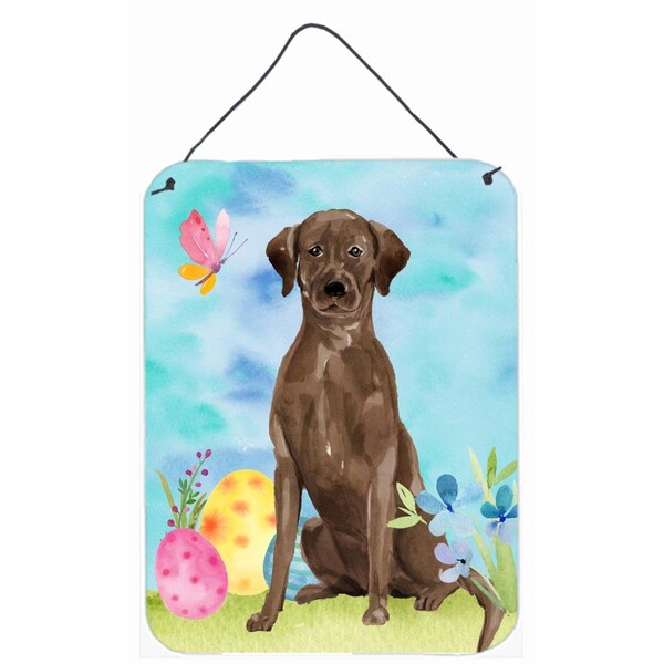 Carolines Treasures Chocolate Labrador Easter Wall or Door Hanging Print - BB9610DS1216