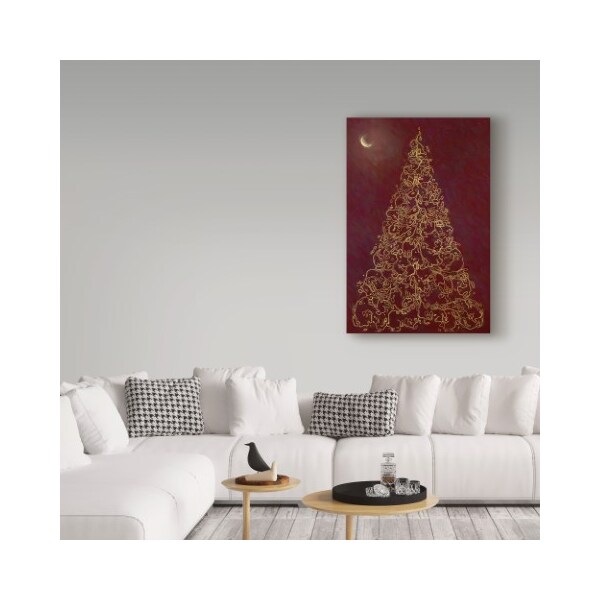 Trademark Fine Art Cora Niele 'Christmas Tree In Moonlight' Canvas Art, 22x32 - ALI41847-C2232GG
