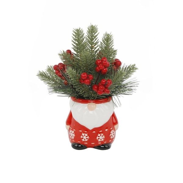 Espectaculo Xmas Mix in Gnome Ceramic Pot 3.75X3.75X3.5 - ES2954951