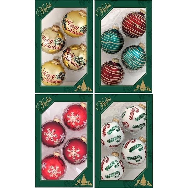 Christmas By Krebs Christmas by Krebs Gold/Green/Red/White Ball Ornaments - CBK011004A