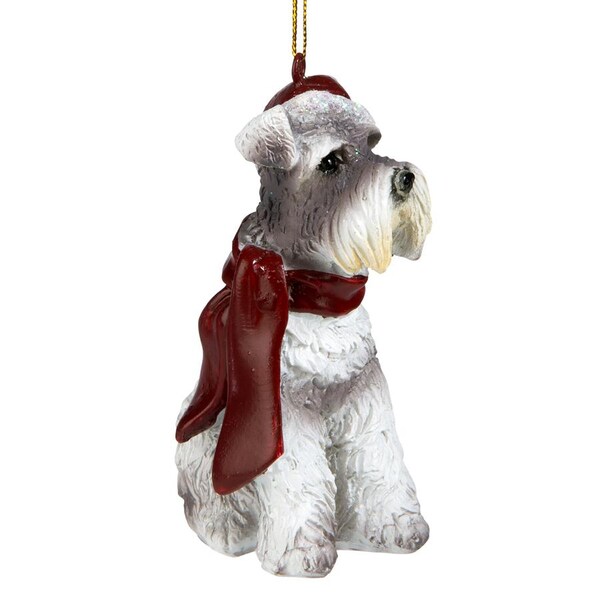 Design Toscano Miniature Schnauzer Holiday Dog Ornament Sculpture - JH576317