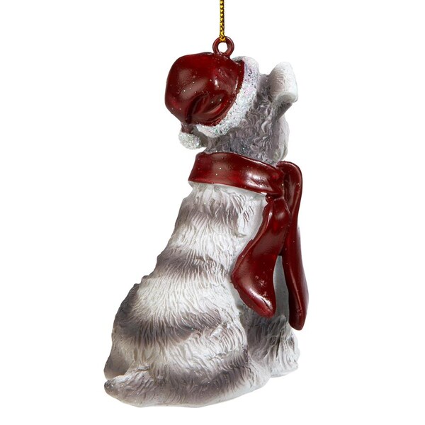 Design Toscano Miniature Schnauzer Holiday Dog Ornament Sculpture - JH576317