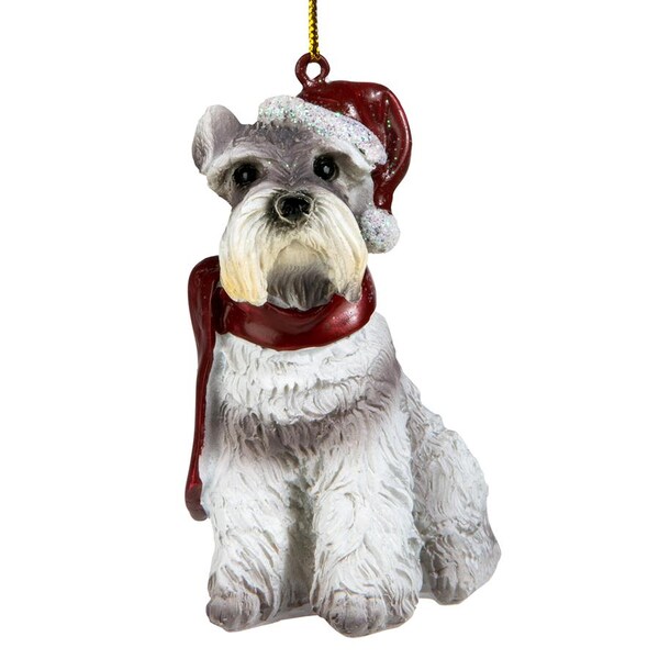Design Toscano Miniature Schnauzer Holiday Dog Ornament Sculpture - JH576317