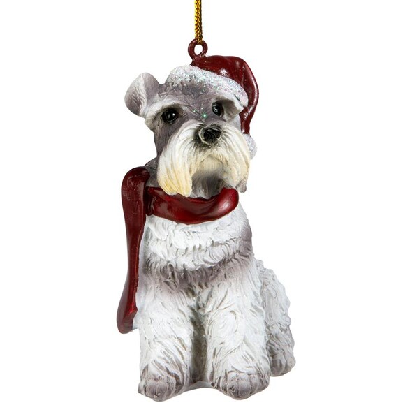 Design Toscano Miniature Schnauzer Holiday Dog Ornament Sculpture - JH576317