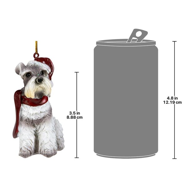 Design Toscano Miniature Schnauzer Holiday Dog Ornament Sculpture - JH576317