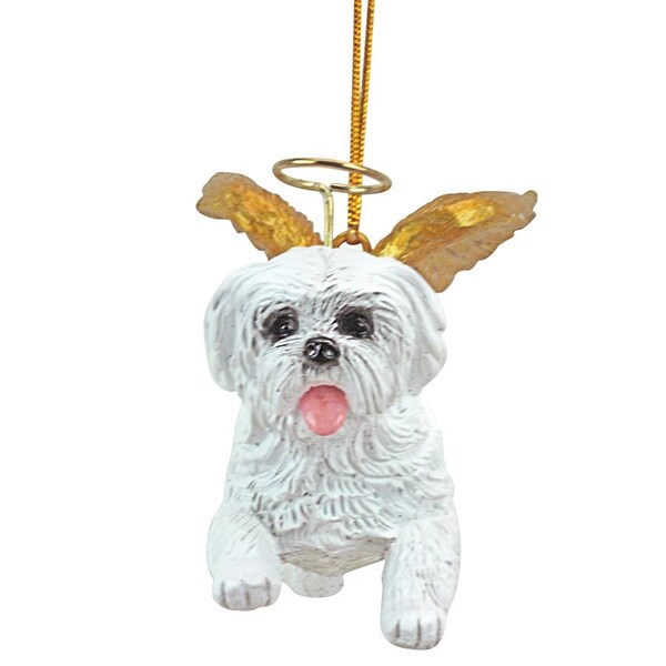 Design Toscano Honor the Pooch: Maltese Holiday Dog Angel Ornament - JH170735