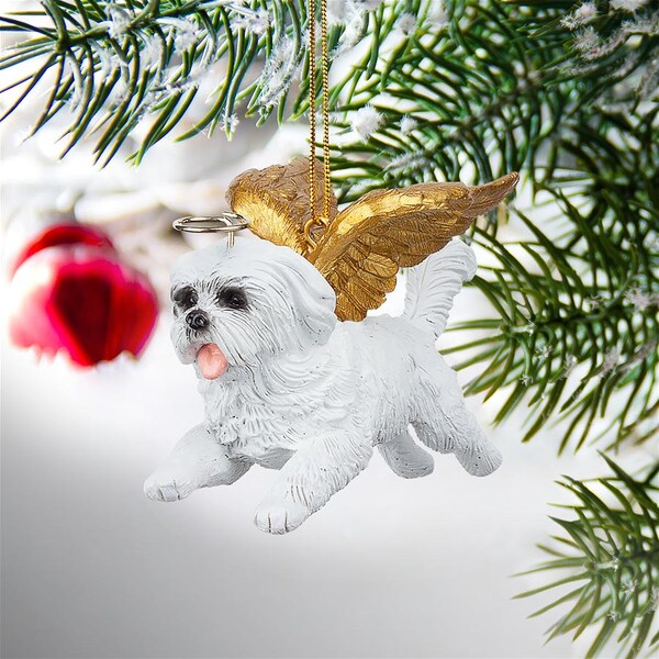 Design Toscano Honor the Pooch: Maltese Holiday Dog Angel Ornament - JH170735