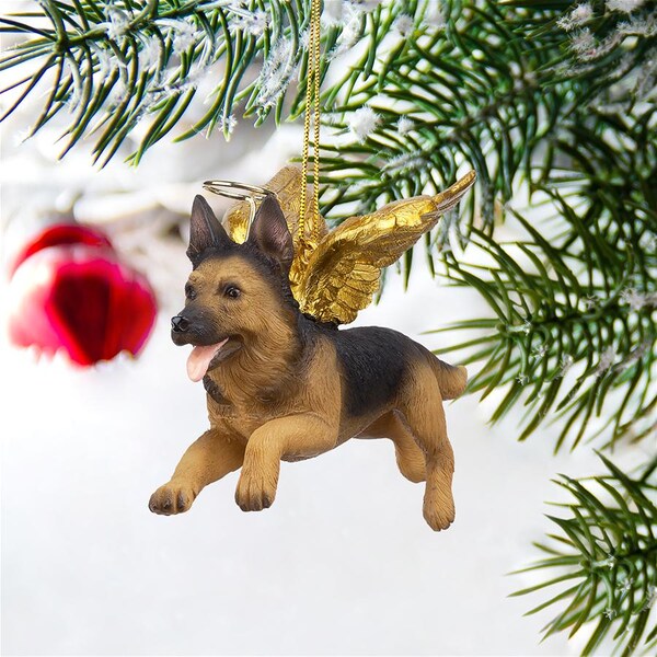 Design Toscano Honor the Pooch: German Shepherd Holiday Dog Angel Ornament - JH170718