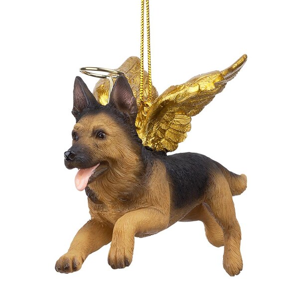 Design Toscano Honor the Pooch: German Shepherd Holiday Dog Angel Ornament - JH170718