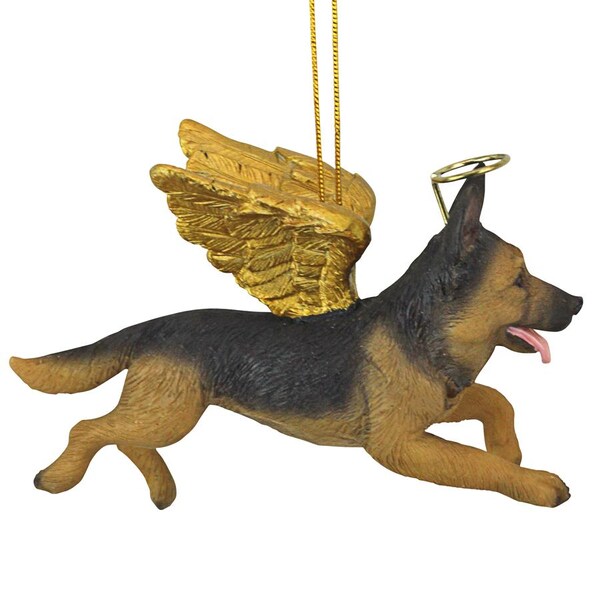 Design Toscano Honor the Pooch: German Shepherd Holiday Dog Angel Ornament - JH170718