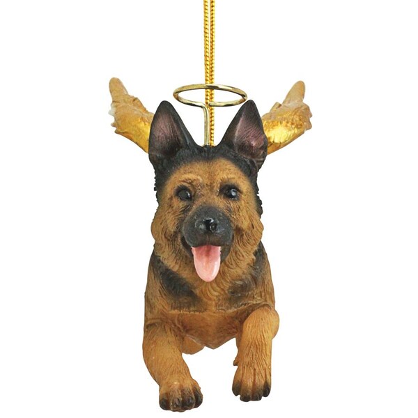 Design Toscano Honor the Pooch: German Shepherd Holiday Dog Angel Ornament - JH170718