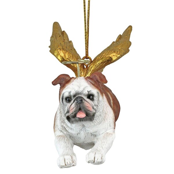 Design Toscano Honor the Pooch: Bulldog Holiday Dog Angel Ornament - JH170733