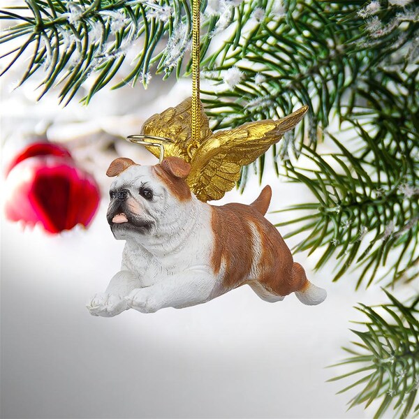 Design Toscano Honor the Pooch: Bulldog Holiday Dog Angel Ornament - JH170733