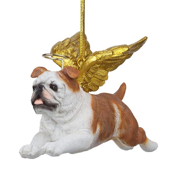 Design Toscano Honor the Pooch: Bulldog Holiday Dog Angel Ornament - JH170733
