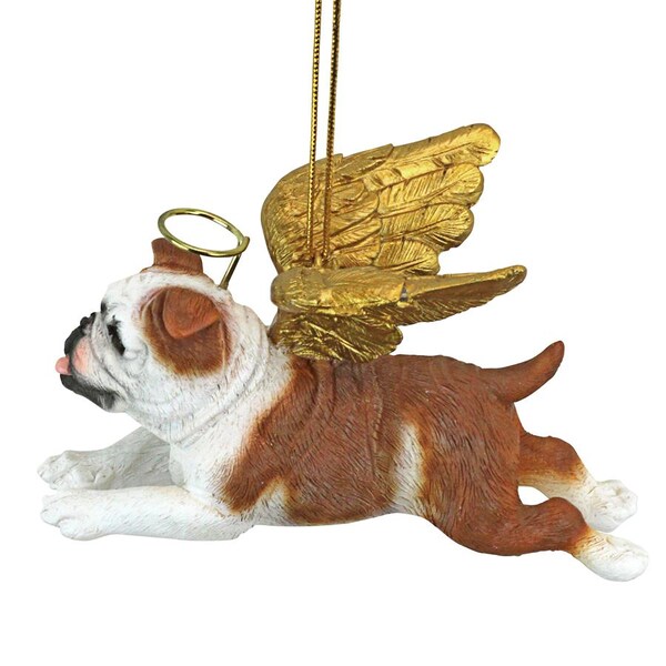 Design Toscano Honor the Pooch: Bulldog Holiday Dog Angel Ornament - JH170733