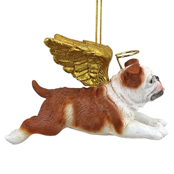 Design Toscano Honor the Pooch: Bulldog Holiday Dog Angel Ornament - JH170733