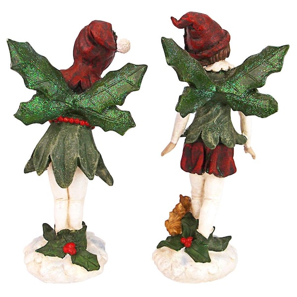 Design Toscano Santa s Victorian Holly Christmas Elves Statue, PK 2 - LY710212
