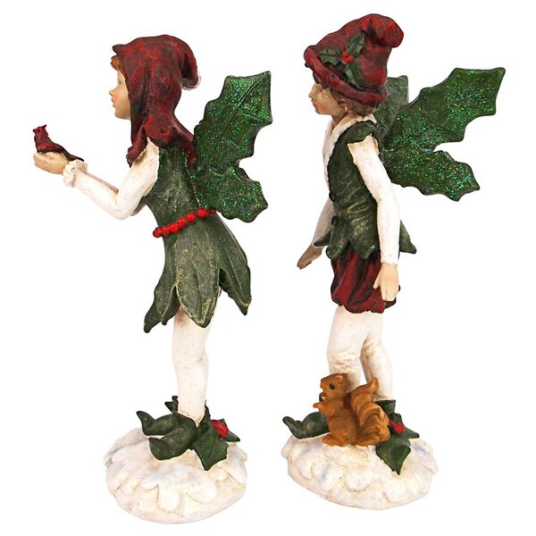 Design Toscano Santa s Victorian Holly Christmas Elves Statue, PK 2 - LY710212