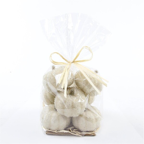 Flora Bunda 8 PCS BEADED PUMPKINS IN PVC BAG CREAM - FA2821E-CRM