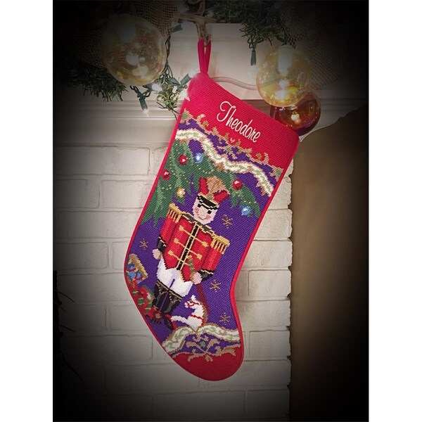 Peking Handicraft 11 x 18 in. Xmas Soldier Embroidered Needlepoint Stocking - 31SJM4510NMC