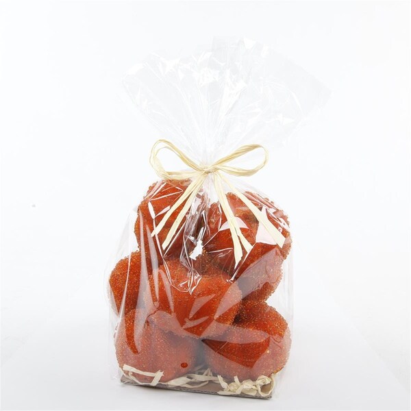 Flora Bunda 8 PCS BEADED PUMPKINS IN PVC BAG ORANGE - FA2821E-OR