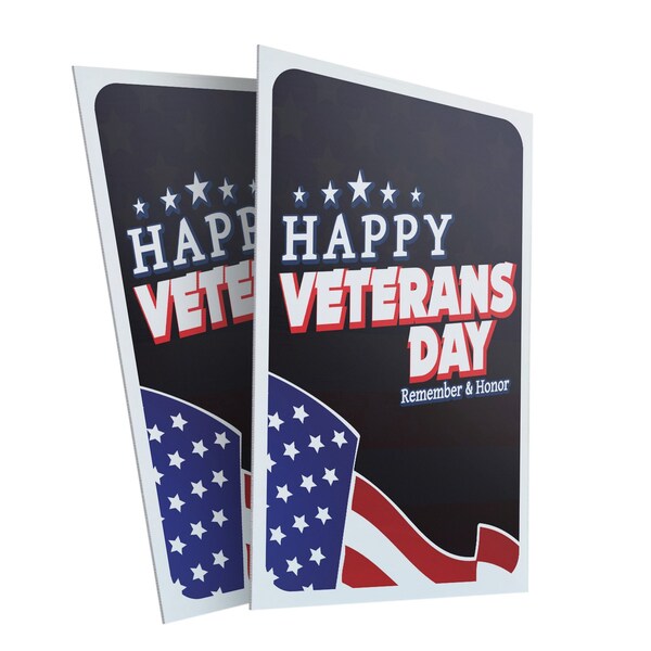 Signmission Happy Veterans Day, A-Frame & 2 Sign Inserts, Heavy-Duty Plastic Frame - SBHD-C-2436-30392