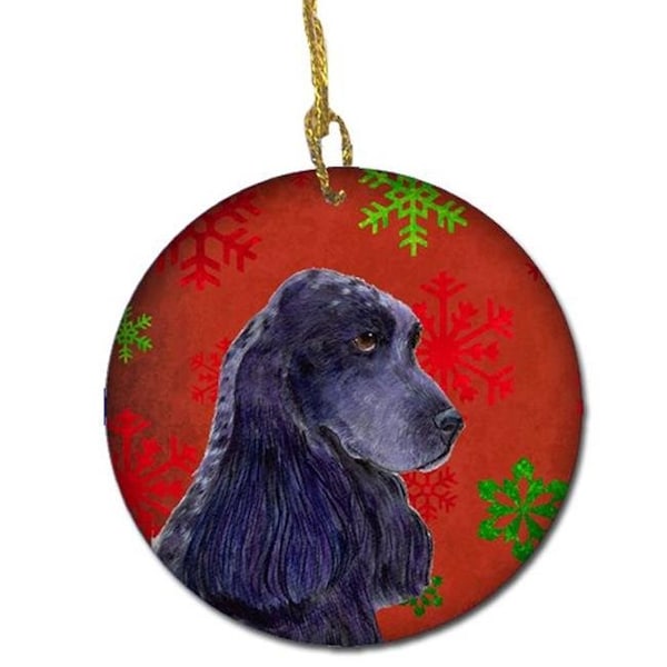 Carolines Treasures Carolines Treasures SS4678-CO1 Cocker Spaniel Red Snowflakes Holiday Christmas Ceramic Ornament - SS4678-CO1