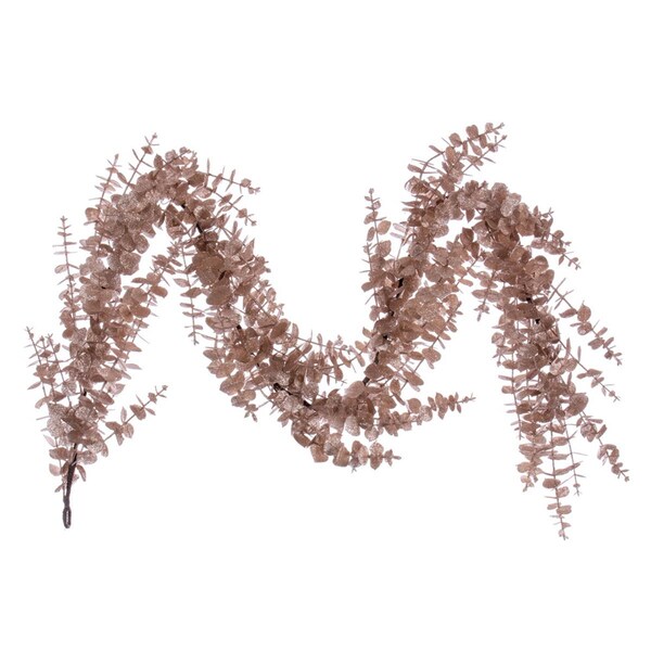 Vickerman 6 ft. Eucalyptus Glitter Garland, Cafe Latte - FK223672