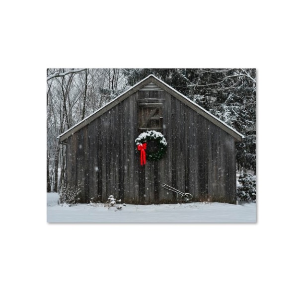 Trademark Fine Art Kurt Shaffer 'Christmas Barn in the Snow' Canvas Art, 14x19 - KS0161-C1419GG