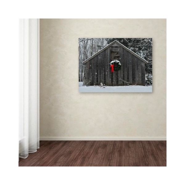 Trademark Fine Art Kurt Shaffer 'Christmas Barn in the Snow' Canvas Art, 14x19 - KS0161-C1419GG